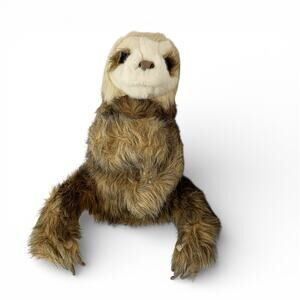 Folkmanis Baby Sloth Puppet Plush Full Body Gray Brown Stuffed Toy